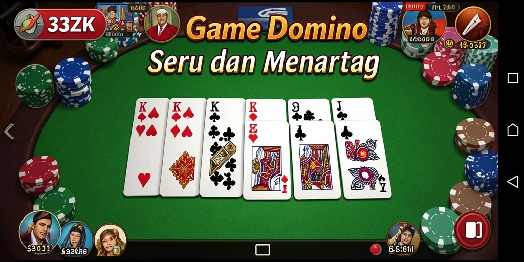Tampilan gameplay 33ZK yang menarik dalam permainan Domino.