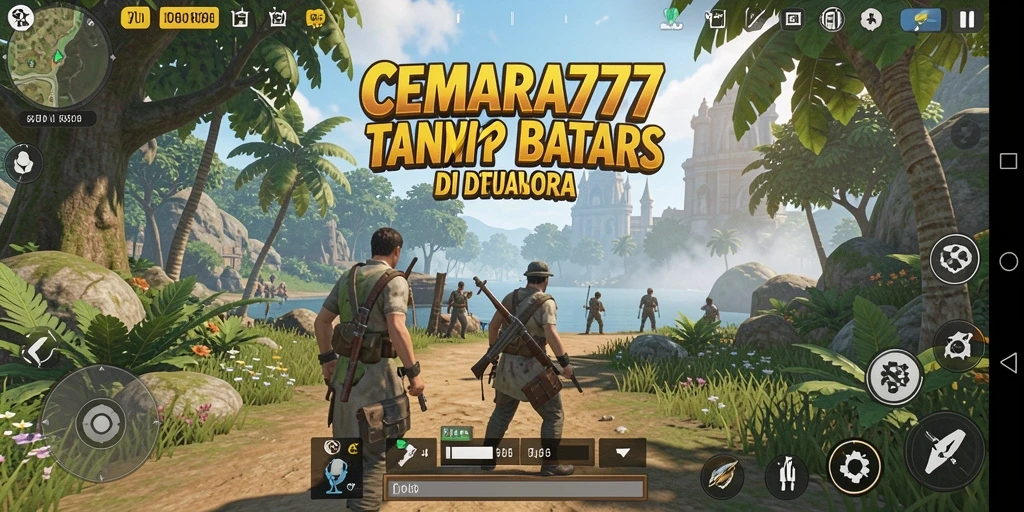 Tampilan gameplay CEMARA777 di dunia terbuka yang luas dan penuh warna.