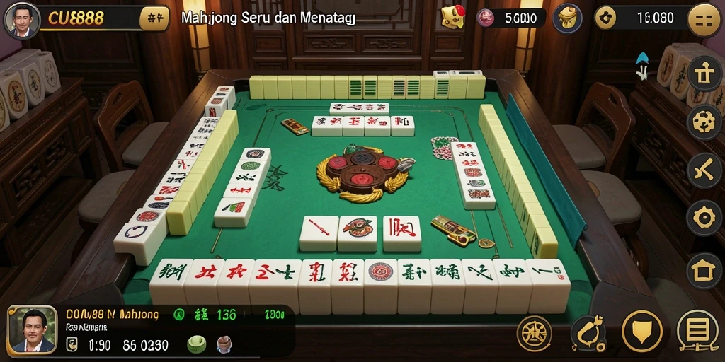 Tampilan menarik dari gameplay Mahjong CU888 yang seru.