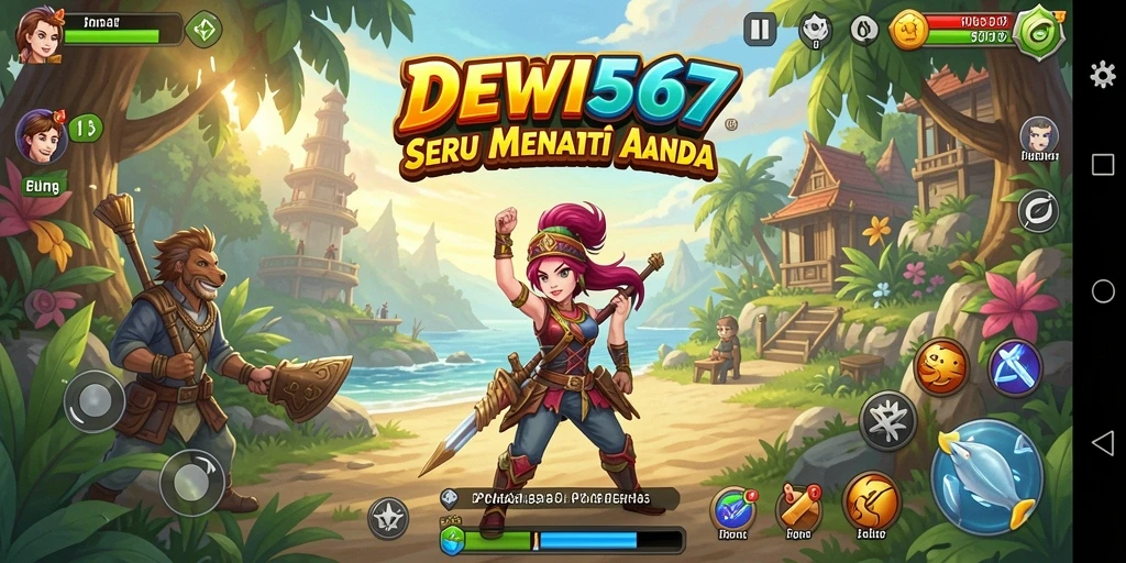 Screenshot gameplay DEWI567 menampilkan karakter petualang di tengah rintangan menantang.