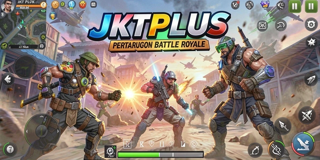 Screenshot gameplay JKTPLUS menampilkan aksi pertarungan yang mendebarkan.