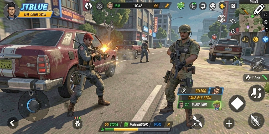 Tampilan gameplay JTBLUE yang menarik dan menyenangkan.