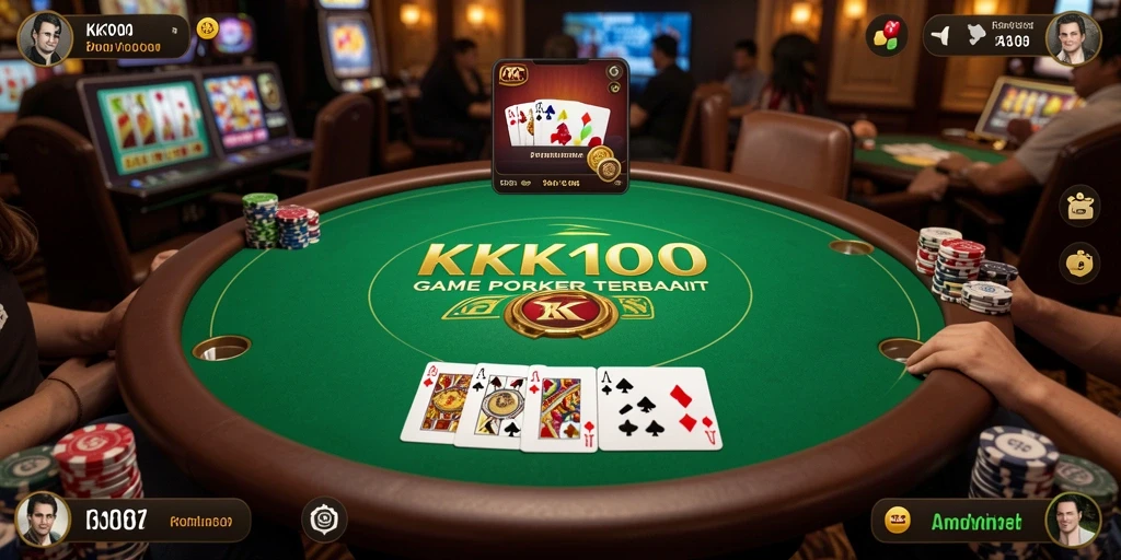Screenshot KPK100 menampilkan suasana permainan Poker yang seru.