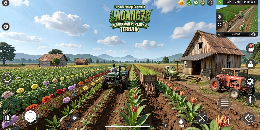 Tampilan menarik gameplay LADANG78 saat mengelola ladang.