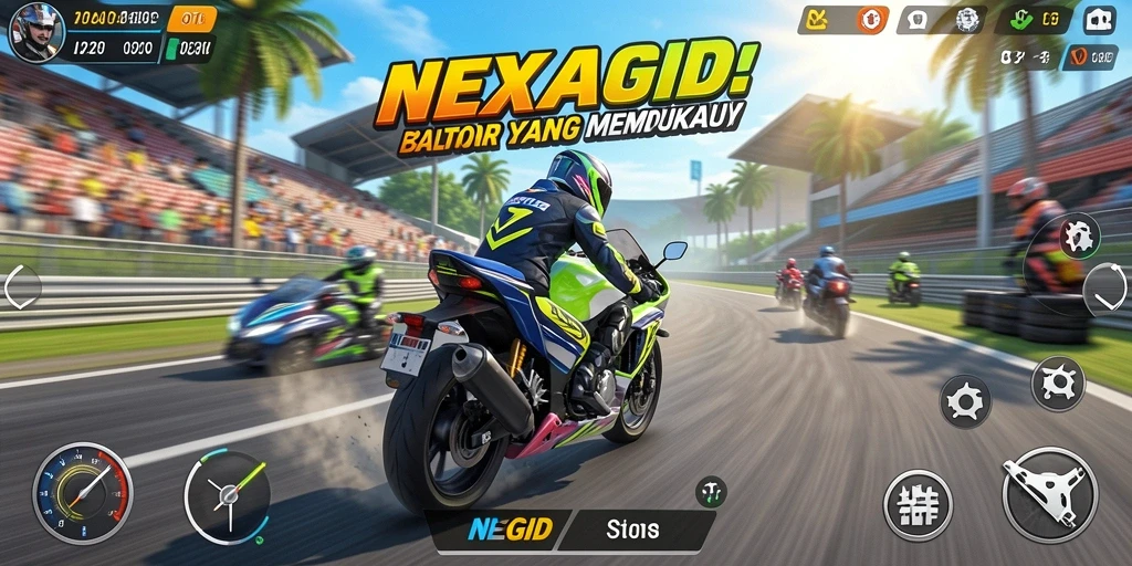 Gameplay seru dari NEXGID dengan aksi balapan motor yang cepat
