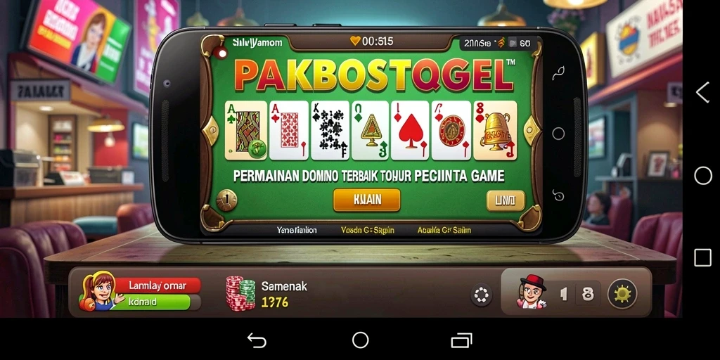 Tangkapan layar utama PAKBOSTOGEL menampilkan gameplay Domino yang menarik.