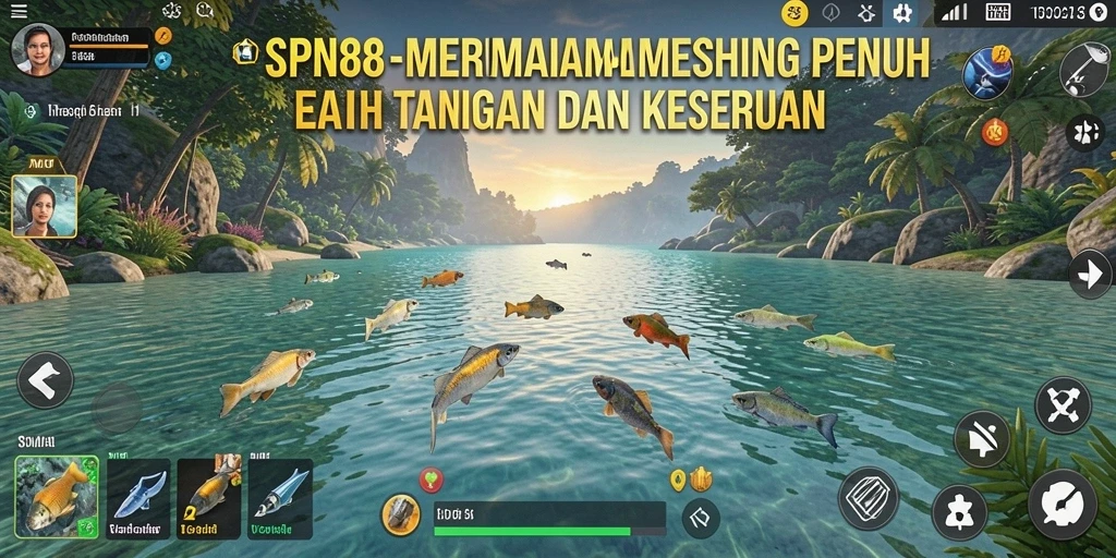 Screenshot SPN88 menampilkan aksi seru dalam permainan memancing yang mendebarkan.